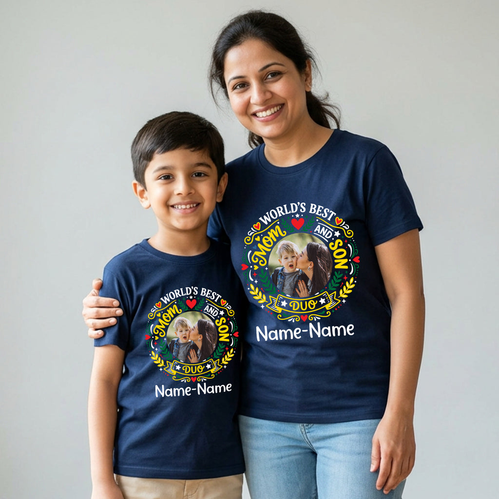 World's Best Mom Son Duo Photo Customize Combo