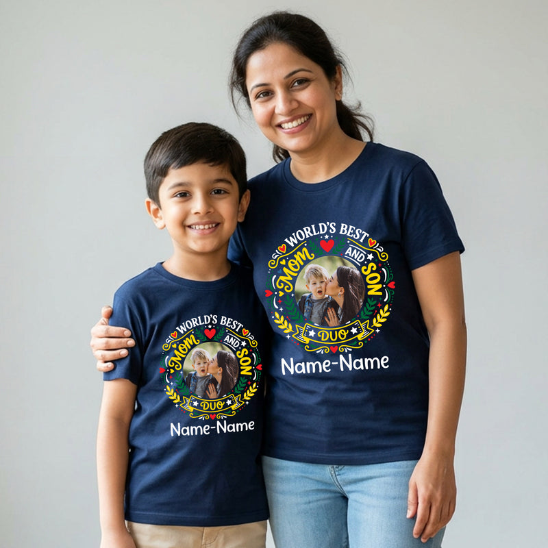 World's Best Mom Son Duo Photo Customize Combo