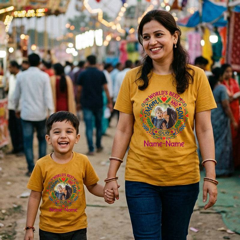 World's Best Mom Son Duo Photo Customize Combo