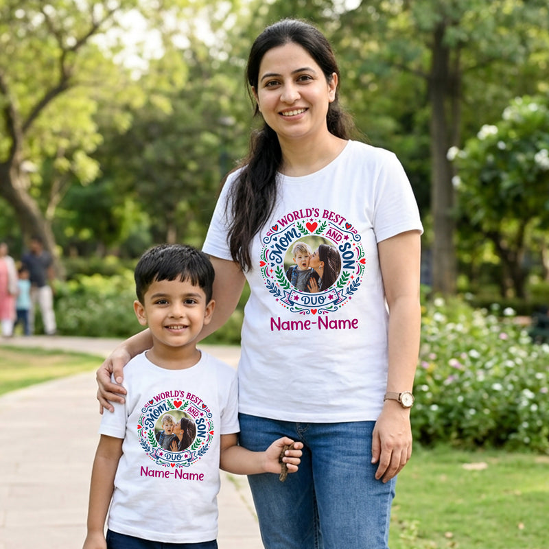World's Best Mom Son Duo Photo Customize Combo