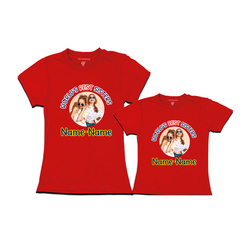 World's Best Sisters T-shirts with Photo and Name Customize