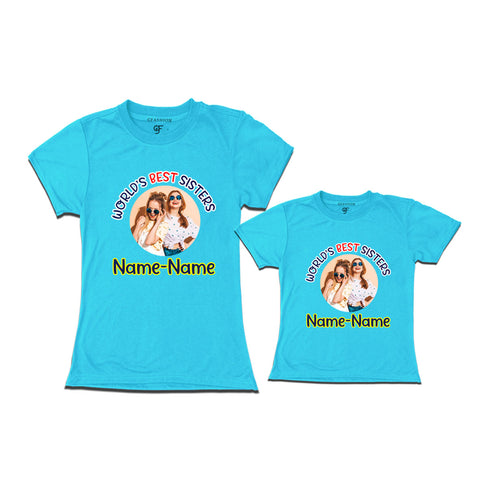 World's Best Sisters T-shirts with Photo and Name Customize