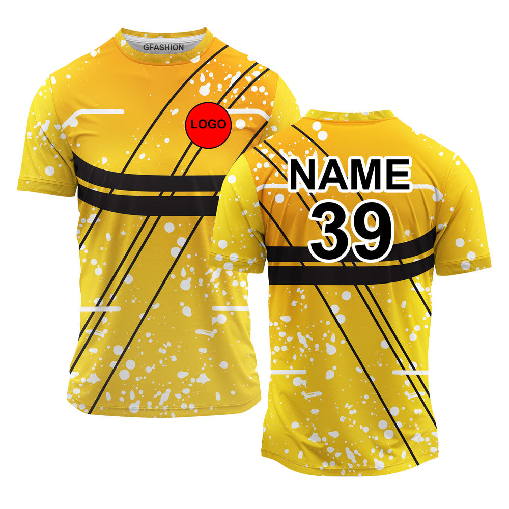 Yellow Orange Black White Sports Jersey