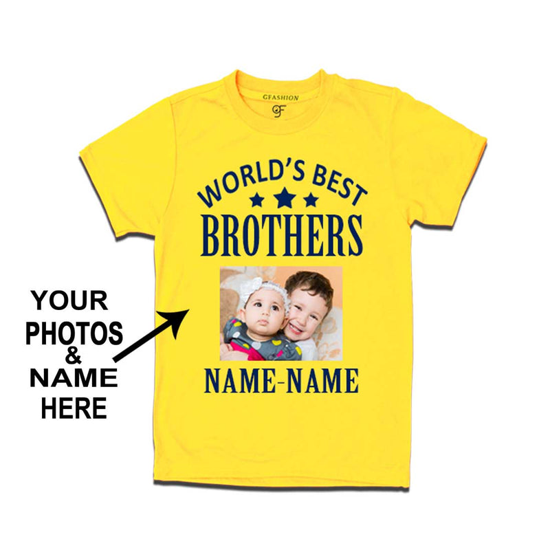 World's Best Brother T-shirt with Photo and Name Customize in Yellow Color  available @ gfashion.jpg