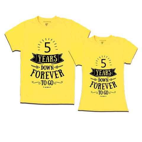 5-years-down-forever-to-go-couple-t-shirts-for-anniversary-gfashion-india-Yellow