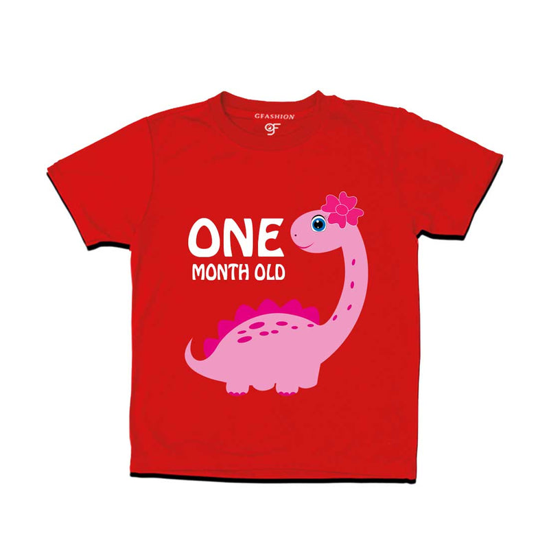 One Month Old Baby T-shirt in Red Color avilable @ gfashion.jpg