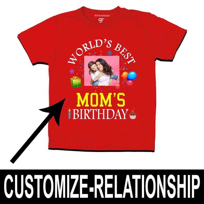 World's Best Mom's Birthday Photo T-shirt in Red Color available @ gfashion.jpg