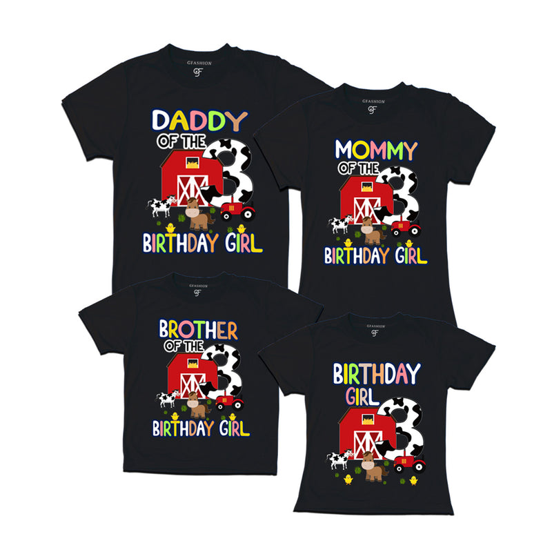 Birthday T-shirts for Girl with Family-Farm House Theme in Black Color available @ gfashion.jpg