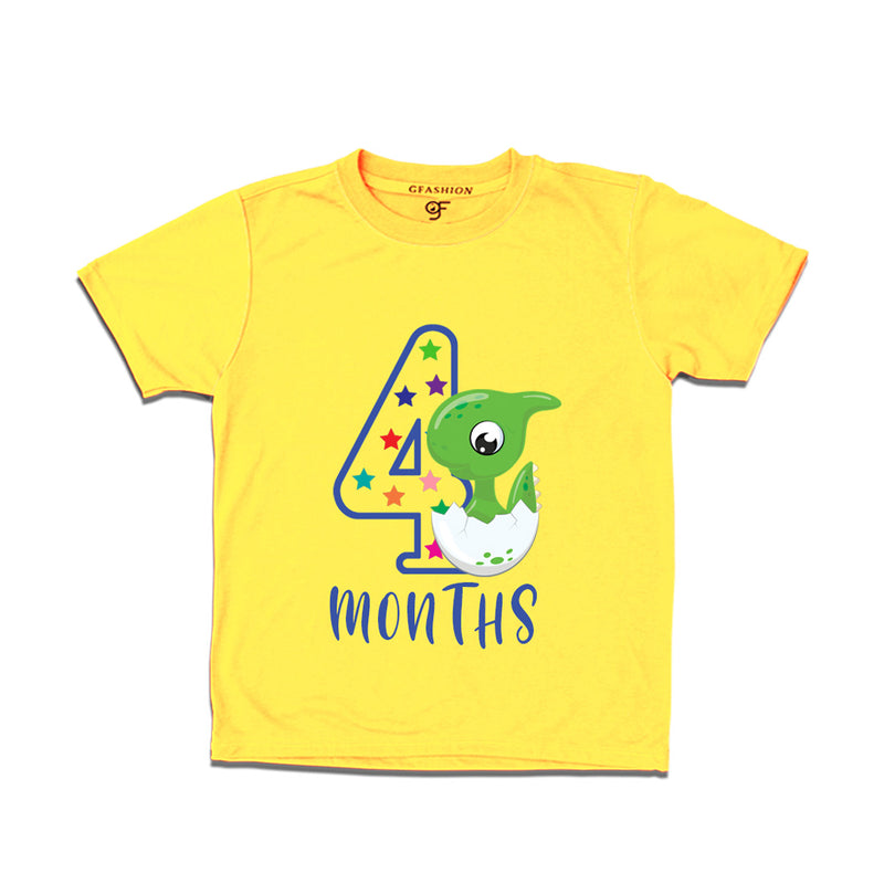 Four Month Baby T-shirt in Yellow Color avilable @ gfashion.jpg