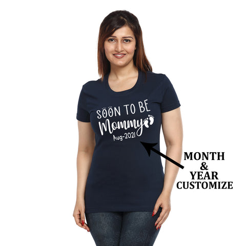 Soon to be Mommy- Pregnancy Announcement Customized Women T-Shirt