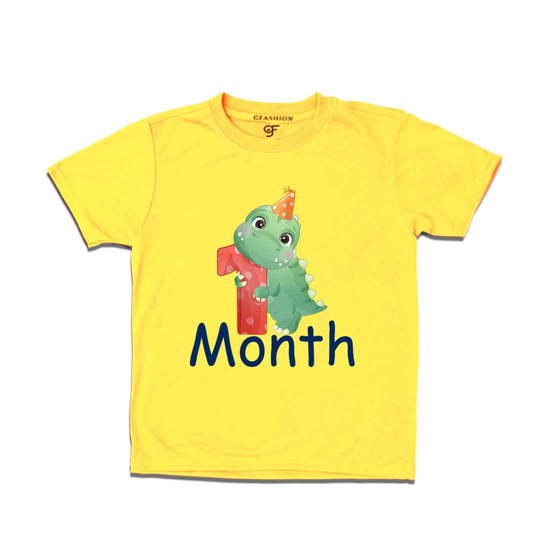 One Month Baby T-shirt in Yellow Color avilable @ gfashion.jpg