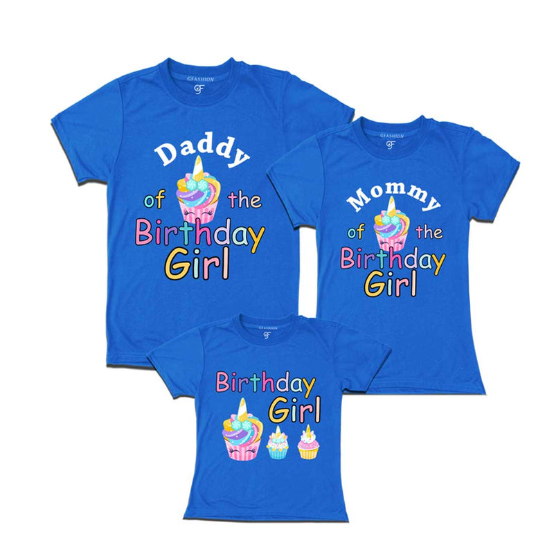 Unicorn Cake Theme Birthday Girl T-shirts for Family