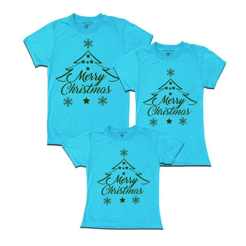 merry Christmas matching family tshirt set of 3 