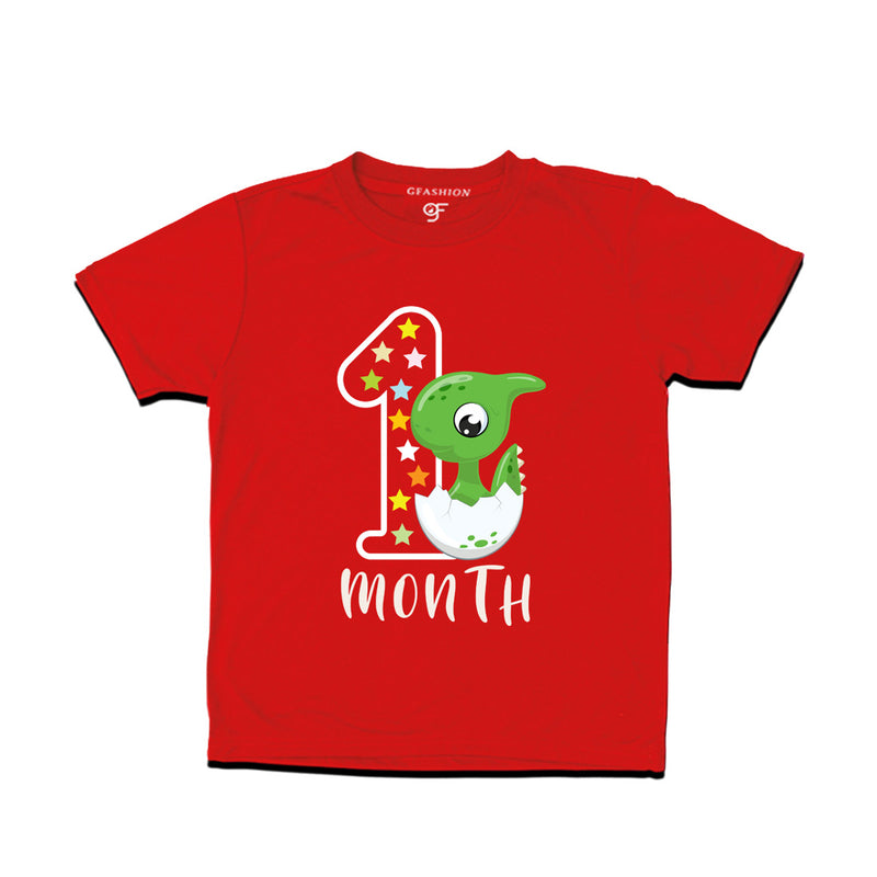 One Month Baby T-shirt in Red Color avilable @ gfashion.jpg