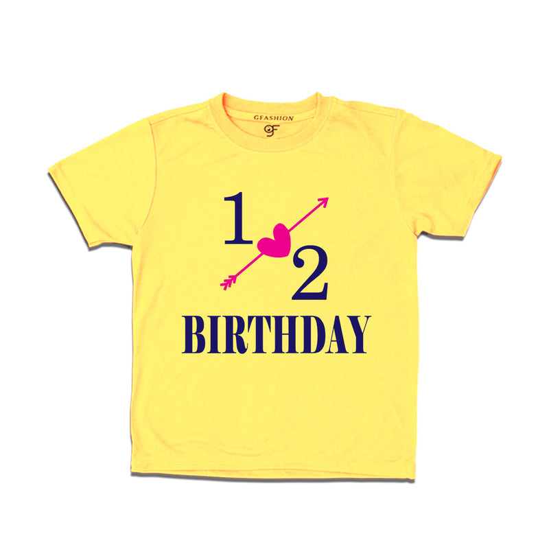 1/2 birthday t-shirts-yellow