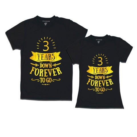 3-years-down-forever-to-go-couple-t-shirts-for-anniversary-gfashion-india-Black