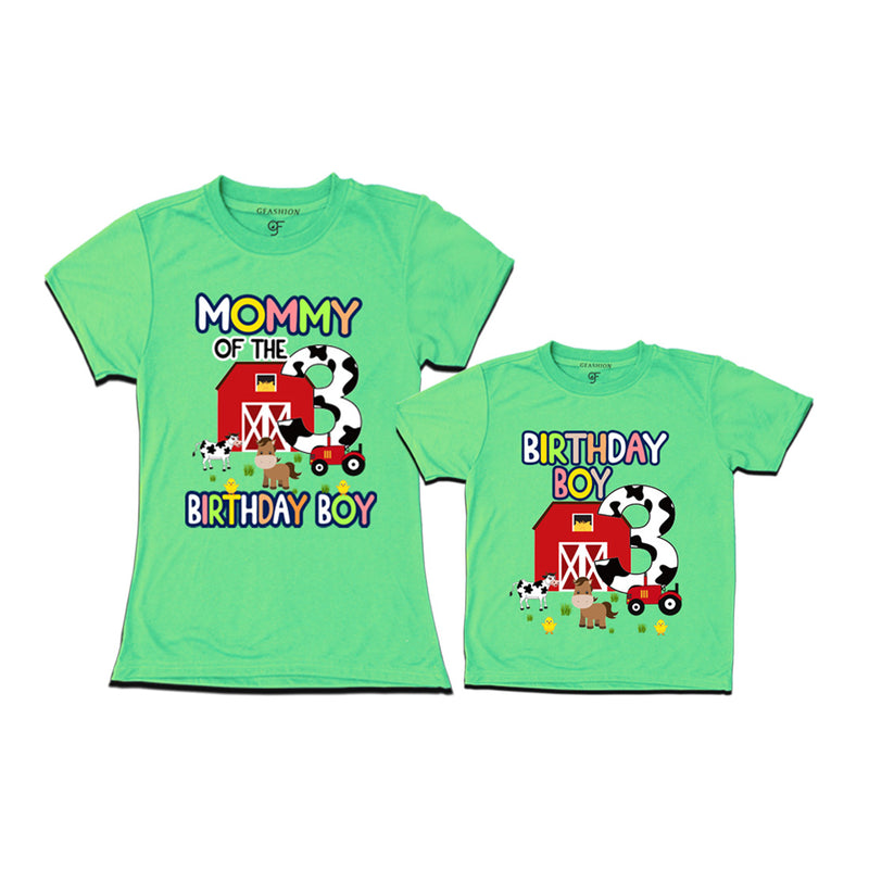 Farm House Theme Birthday T-shirts for Mom  and Son in Pista Green Color available @ gfashion.jpg (2)