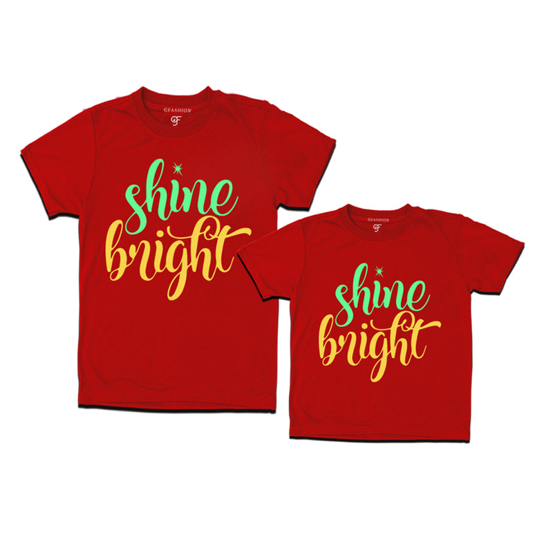 matching tshirt for Dad and son t shirts of shine bright