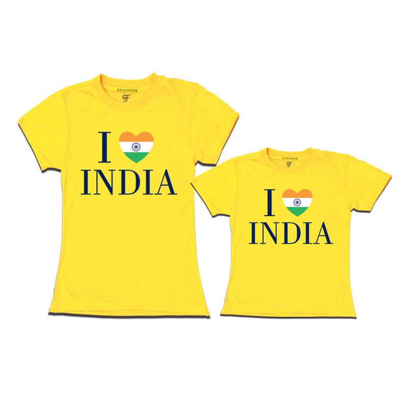 I love India Mom and Daughter T-shirts in Yellow Color available @ gfashion.jpg