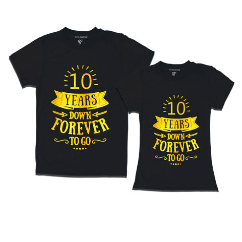 10-years-down-forever-to-go-couple-t-shirts-for-anniversary-gfashion-india-Black