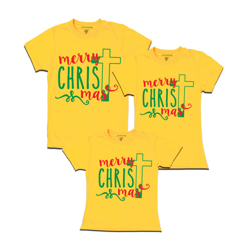 merry Christmas matching family tshirt set of 3 