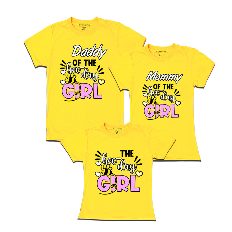 Bee theme Birthday Girl T-shrits for family