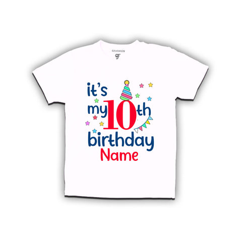 buy now 10th birthday t-shirts for boys ,10th birthday t-shirts for girls from birthday dress collection @ gfashion india