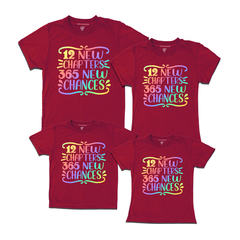 12 New Chapters 365 New Chances  T-shirts for Family-Friends-Group in Maroon Color avilable @ gfashion.jpg