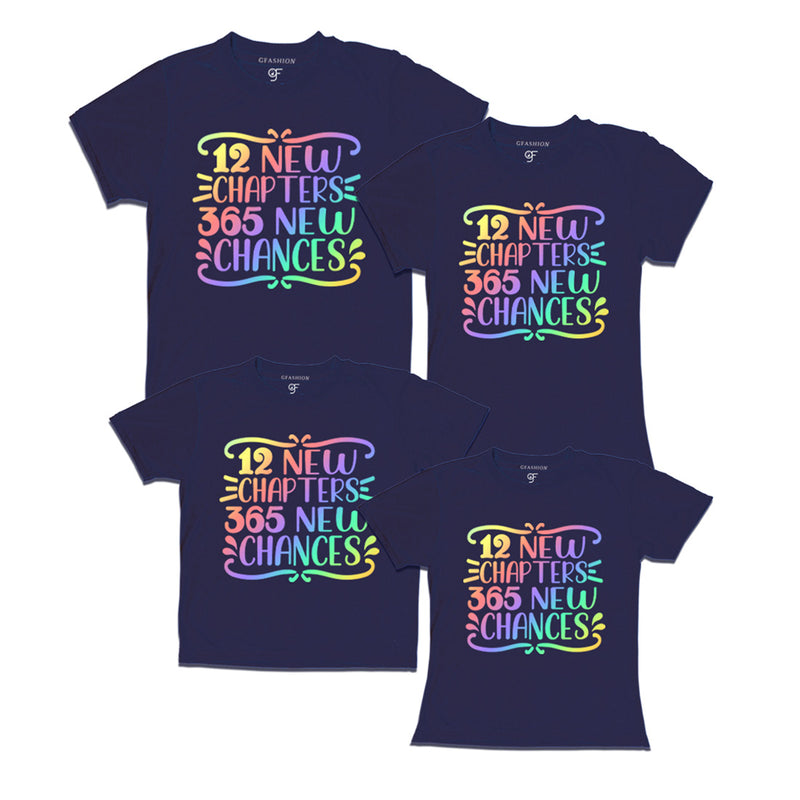 12 New Chapters 365 New Chances  T-shirts for Family-Friends-Group in Navy Color avilable @ gfashion.jpg