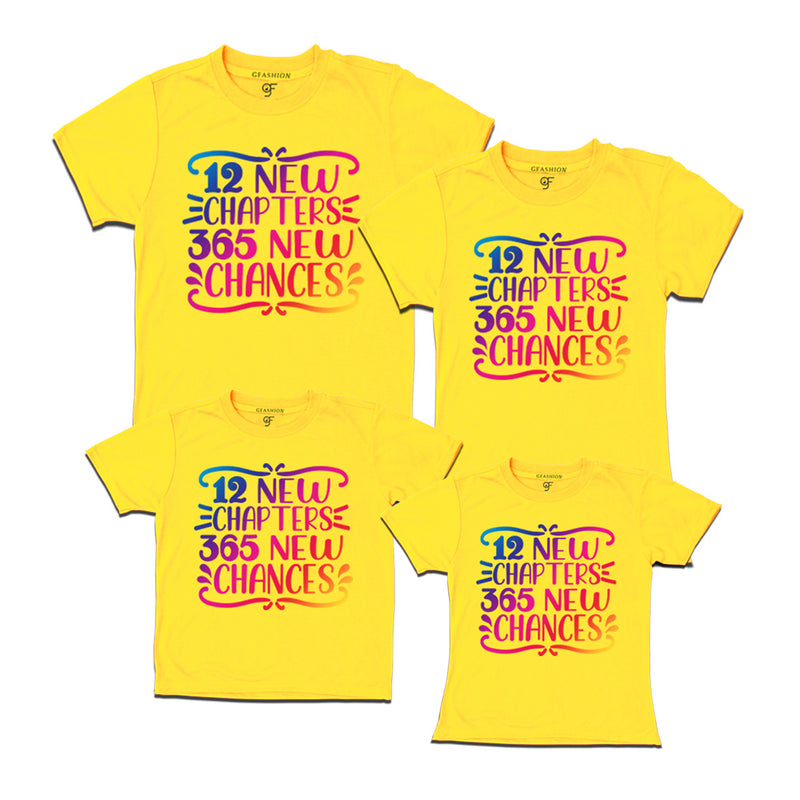 12 New Chapters 365 New Chances  T-shirts for Family-Friends-Group in Yellow Color avilable @ gfashion.jpg