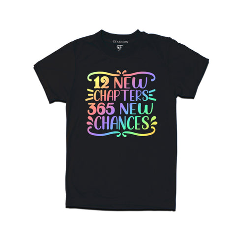 12 New Chapters 365 New Chances printed t-shirts for  Dad,Mom,Boy and Girl in Black Color avilable @ gfashion.jpg