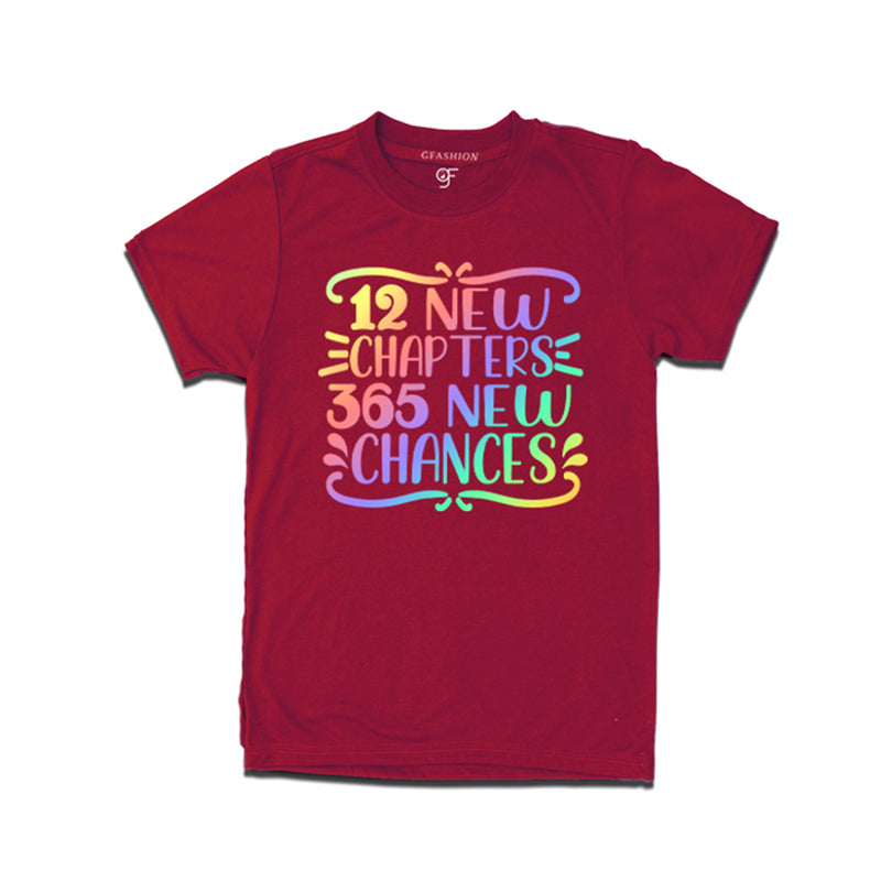 12 New Chapters 365 New Chances printed t-shirts for  Dad,Mom,Boy and Girl in Maroon Color avilable @ gfashion.jpg