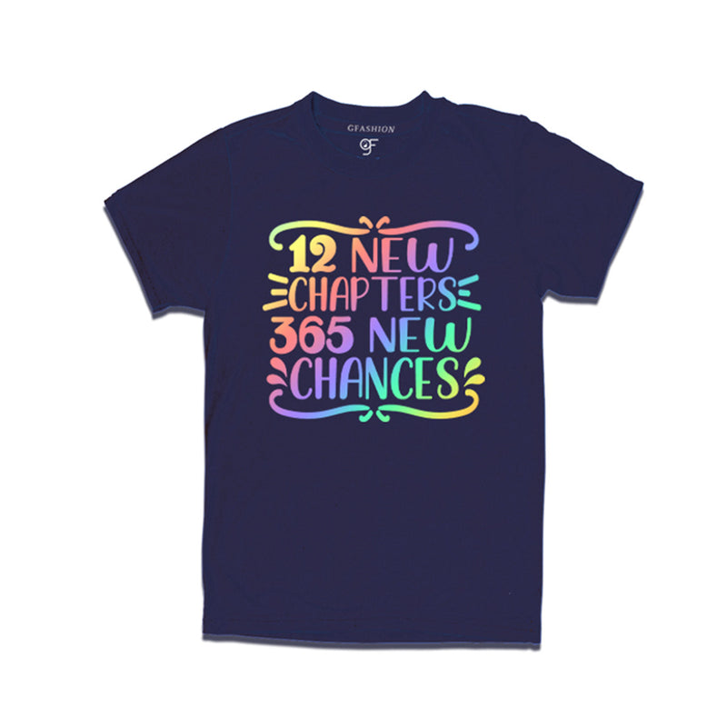 12 New Chapters 365 New Chances printed t-shirts for  Dad,Mom,Boy and Girl in Navy Color avilable @ gfashion.jpg