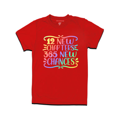 12 New Chapters 365 New Chances printed t-shirts for  Dad,Mom,Boy and Girl in Red Color avilable @ gfashion.jpg