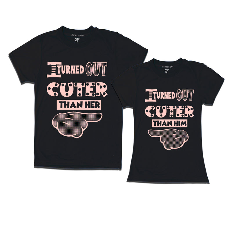 cuter than him-her funny sibling t shirts