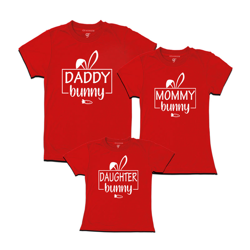 Daddy bunny -Mommy bunny -Daughter bunny matching family easter T-shirt