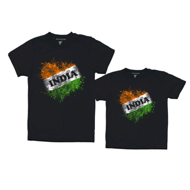 India Tiranga T-shirts for Dad and Son in Black color available @ gfashion.jpg
