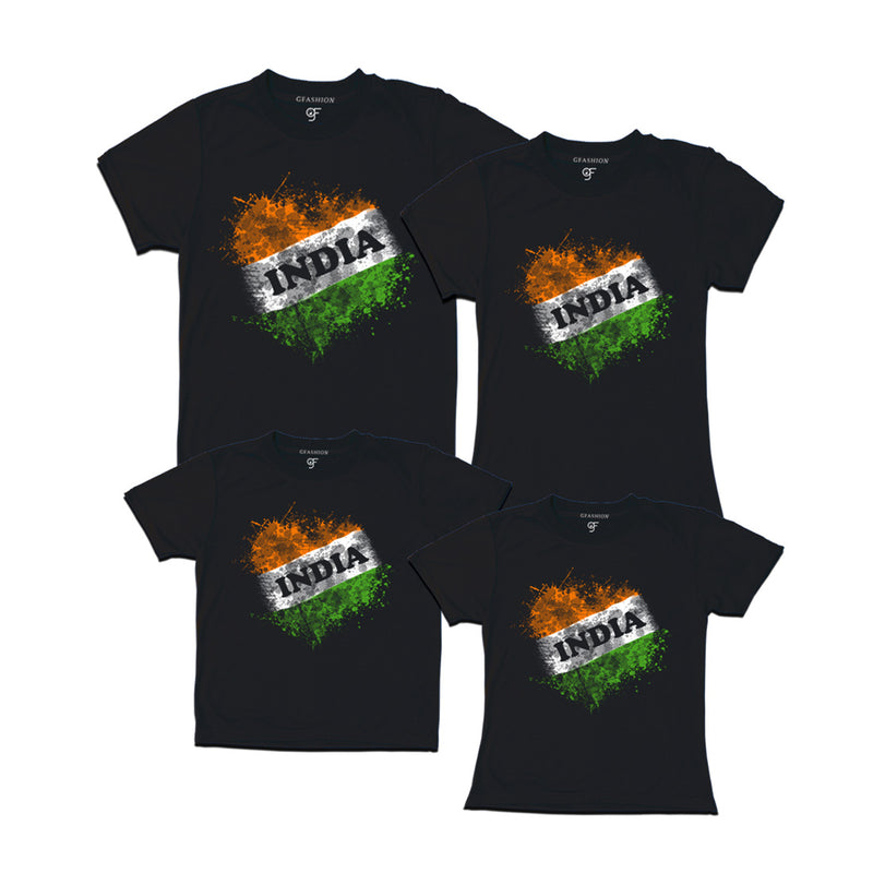 India Tiranga Family T-shirts in Black color available @ gfashion.jpg