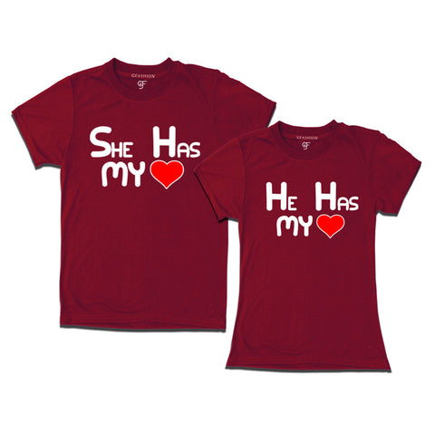 couples tshirt for exchanging hearts