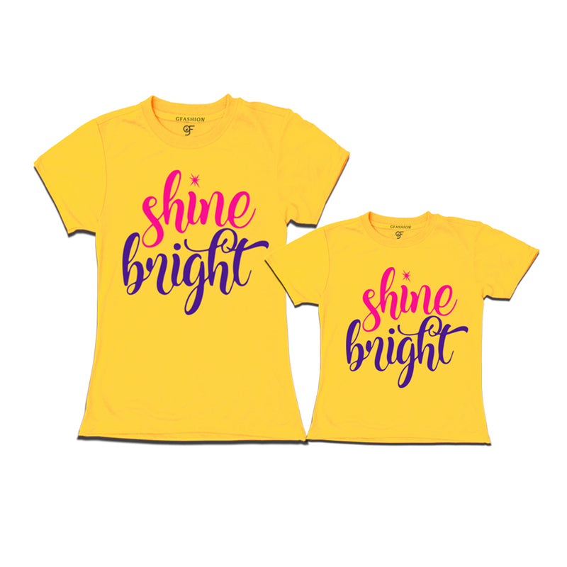 matching tshirt for Mom and Son t shirts of shine bright