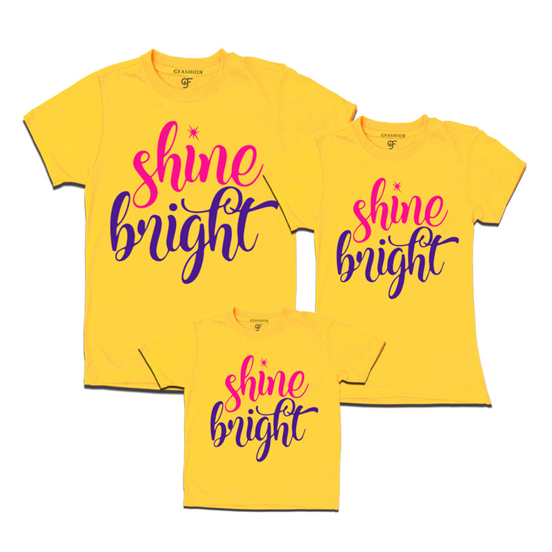 matching shine bright family t-shirt for dad mom and kid