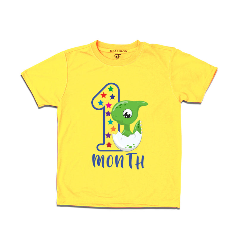 One Month Baby T-shirt in Yellow Color avilable @ gfashion.jpg