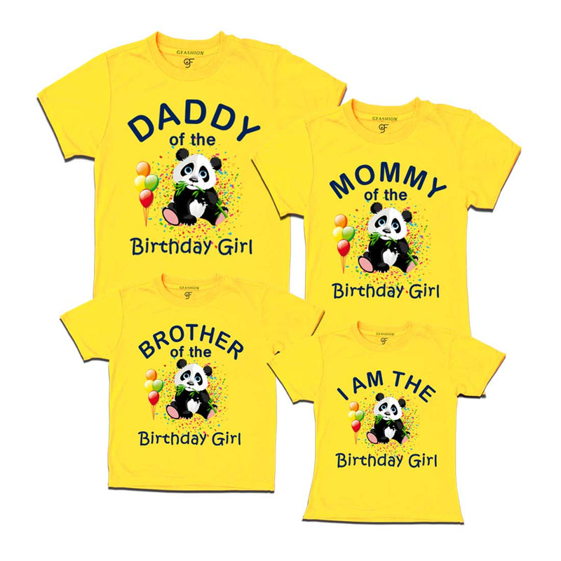 Panda Theme Birthday Girl T-shirts for Family