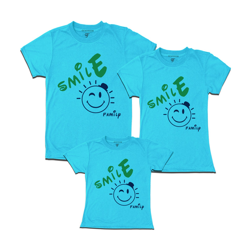 Matching t-shirt for daddy mummy and girl with smile family