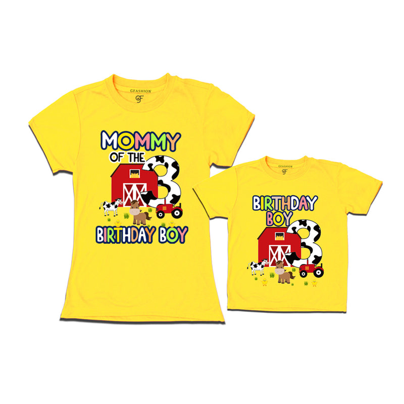 Farm House Theme Birthday T-shirts for Mom  and Son in Yellow Color available @ gfashion.jpg (2)