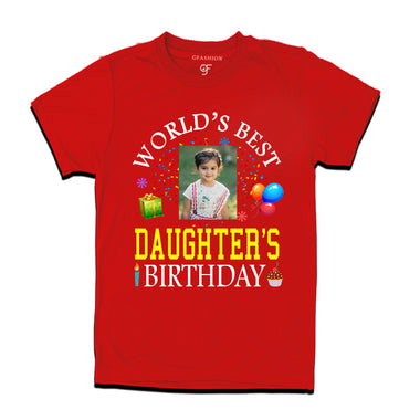 World's Best Daughter's Birthday Photo T-shirt in Red Color available @ gfashion.jpg