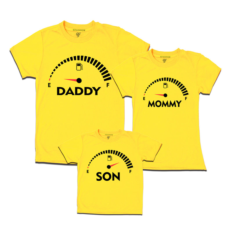 SpeedoMeter Matching T-shirts for Dad Mom and Son in Yellow Color available @ gfashion.jpg