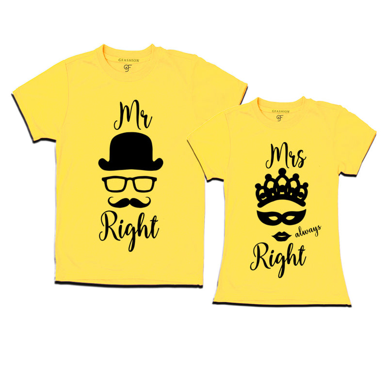 mr right mrs always right couple t shirts