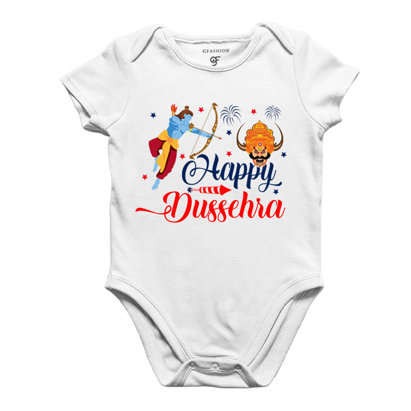 Happy Dussehra Body suit-Rompers in White Color available @ gfashion.jpg