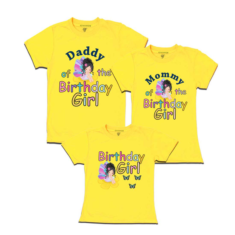 butterfly theme birthday girl t shirts with dad mom